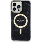 Guess IML Marble MagSafe kryt pre iPhone 13 Pro Max, čierny