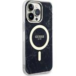 Guess IML Marble MagSafe kryt pre iPhone 13 Pro Max, čierny