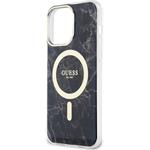 Guess IML Marble MagSafe kryt pre iPhone 13 Pro Max, čierny