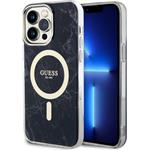 Guess IML Marble MagSafe kryt pre iPhone 13 Pro Max, čierny