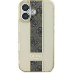 Guess IML Middle 4G Stripe kryt pre iPhone 16, hnedý