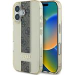 Guess IML Middle 4G Stripe kryt pre iPhone 16, hnedý