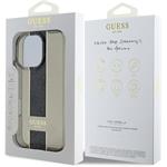 Guess IML Middle 4G Stripe kryt pre iPhone 16 Pro, čierny