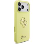 Guess Liquid Silicone 4G Metal Logo kryt pre iPhone 17 Pro Max, žltý