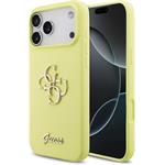 Guess Liquid Silicone 4G Metal Logo kryt pre iPhone 17 Pro Max, žltý