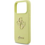 Guess Liquid Silicone 4G Metal Logo kryt pre iPhone 17 Pro, žltý