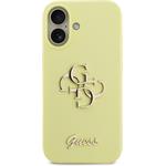 Guess Liquid Silicone 4G Metal Logo kryt pre iPhone 17, žltý