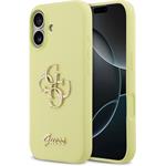 Guess Liquid Silicone 4G Metal Logo kryt pre iPhone 17, žltý