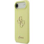 Guess Liquid Silicone 4G Metal Logo kryt pre iPhone Air, žltý