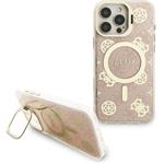 Guess PC/TPU Electroplated Stand Camera Frame kryt s vymeniteľným pozadím pre iPhone 16 Pro Max