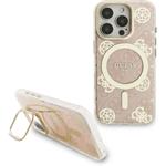Guess PC/TPU Electroplated Stand Camera Frame kryt s vymeniteľným pozadím pre iPhone 16 Pro