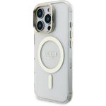 Guess PC/TPU Electroplated Stand Camera Frame kryt s vymeniteľným pozadím pre iPhone 16 Pro