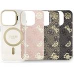 Guess PC/TPU Electroplated Stand Camera Frame kryt s vymeniteľným pozadím pre iPhone 16 Pro