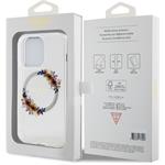Guess PC/TPU Flowers Ring Glossy Logo MagSafe kryt pre iPhone 13 Pro Max, transparentný