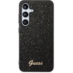 Guess PC/TPU Glitter Flakes Metal Logo kryt pre Samsung Galaxy S24+, čierny