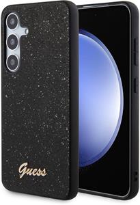 Guess PC/TPU Glitter Flakes Metal Logo kryt pre Samsung Galaxy S24+, čierny