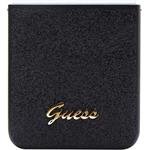 Guess PC/TPU Glitter Flakes Metal Logo kryt pre Samsung Galaxy Z Flip 5, čierny