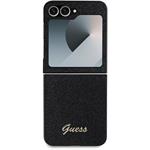 Guess PC/TPU Glitter Flakes Metal Logo kryt pre Samsung Galaxy Z Flip 6, čierny