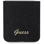 Guess PC/TPU Glitter Flakes Metal Logo kryt pre Samsung Galaxy Z Flip 6, čierny