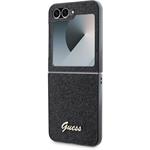 Guess PC/TPU Glitter Flakes Metal Logo kryt pre Samsung Galaxy Z Flip 6, čierny