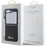 Guess PC/TPU Glitter Flakes Metal Logo kryt pre Samsung Galaxy Z Flip 6, čierny