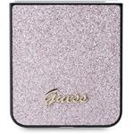 Guess PC/TPU Glitter Flakes Metal Logo kryt pre Samsung Galaxy Z Flip 6, ružový