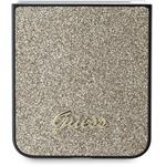 Guess PC/TPU Glitter Flakes Metal Logo kryt pre Samsung Galaxy Z Flip 6, zlatý