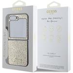 Guess PC/TPU Glitter Flakes Metal Logo kryt pre Samsung Galaxy Z Flip 6, zlatý