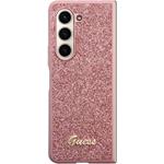 Guess PC/TPU Glitter Flakes Metal Logo kryt pre Samsung Galaxy Z Fold 5, ružový