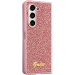 Guess PC/TPU Glitter Flakes Metal Logo kryt pre Samsung Galaxy Z Fold 5, ružový