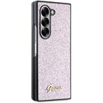 Guess PC/TPU Glitter Flakes Metal Logo kryt pre Samsung Galaxy Z Fold 6, ružový