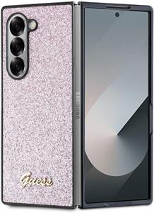 Guess PC/TPU Glitter Flakes Metal Logo kryt pre Samsung Galaxy Z Fold 6, ružový