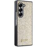 Guess PC/TPU Glitter Flakes Metal Logo kryt pre Samsung Galaxy Z Fold 6, zlatý