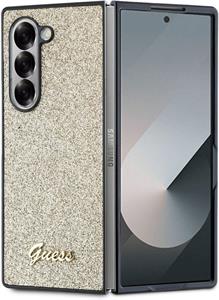 Guess PC/TPU Glitter Flakes Metal Logo kryt pre Samsung Galaxy Z Fold 6, zlatý