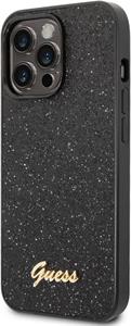 Guess PC/TPU Glitter Flakes Metal Logo zadný kryt pre iPhone 14 Pro Max, čierny