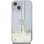 Guess PC/TPU Liquid Glitter Gold Stripe kryt pre iPhone 15 Plus, transparentný