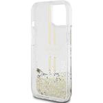 Guess PC/TPU Liquid Glitter Gold Stripe kryt pre iPhone 15 Plus, transparentný