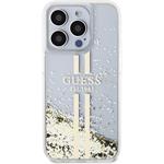 Guess PC/TPU Liquid Glitter Gold Stripe kryt pre iPhone 15 Pro, transparentný