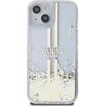 Guess PC/TPU Liquid Glitter Gold Stripe kryt pre iPhone 15, transparentný