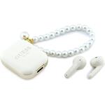 Guess Pearl Strap TWS, bezdrôtové slúchadlá, biele