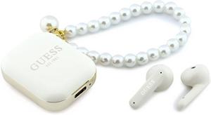 Guess Pearl Strap TWS, bezdrôtové slúchadlá, biele