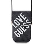 Guess PU 4G Big Love Logo, taška na telefón, čierna