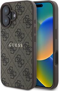 Guess PU 4G Classic Logo MagSafe kryt pre iPhone 16 Plus, hnedý