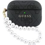 Guess PU 4G Classic Logo Pearl Strap puzdro pre AirPods Pro 3, čierne