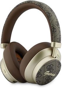 Guess PU 4G Gold Script Metal Logo ENC, bezdrôtové slúchadlá, hnedé
