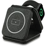 Guess PU 4G MagSafe bezdrôtová nabíjačka 3v1, čierna