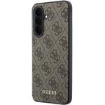 Guess PU 4G Metal Classic Logo kryt pre Samsung Galaxy A37, hnedý