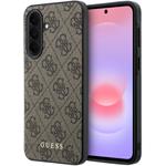 Guess PU 4G Metal Classic Logo kryt pre Samsung Galaxy A37, hnedý