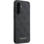 Guess PU 4G Metal Classic Logo kryt pre Samsung Galaxy A37, sivý