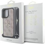 Guess PU 4G Metal Logo Crossbody Popruh + kryt pre iPhone 16, ružový